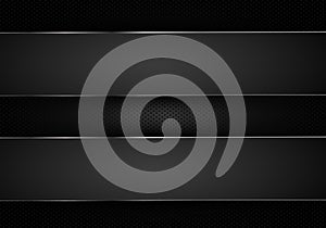 Abstract background, metallic silver banners, vector