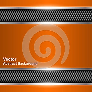 Abstract background, metallic silver banners.