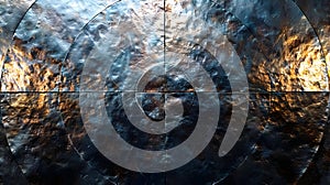 Abstract Background with Metallic Texture and Circular Patterns
