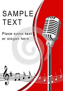 Abstract background and by a microphone