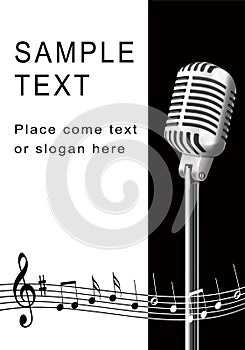 Abstract background and by a microphone