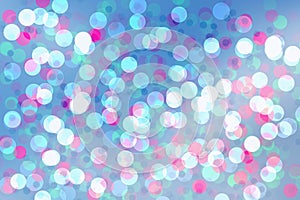 Abstract background mix blue color bokeh circles