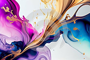 abstract background of mixed multicolored paints. Generative AI