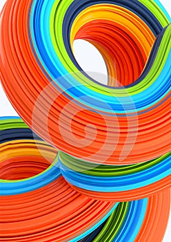 Abstract background, modern 3d illustration of smooth geometric shapes.