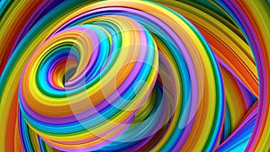 Abstract background, modern illustration 3d of colorful spiral shapes.