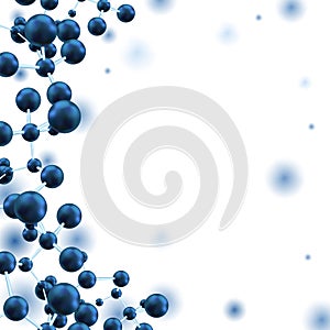 Abstract background with molecules spheres molecular structure