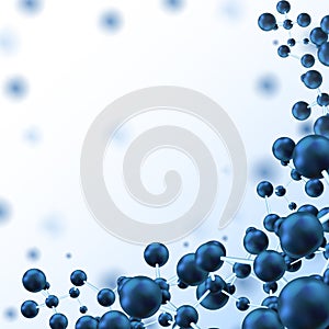 Abstract background with molecules spheres molecular structure