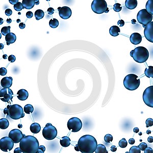 Abstract background with molecules spheres molecular structure