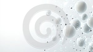 Abstract background with molecules spheres on white background