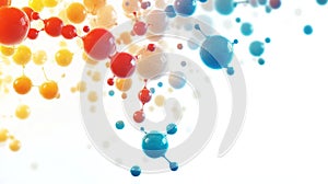 Abstract background with molecules spheres on white background