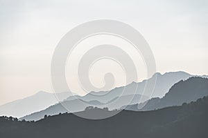 Abstract background with mountains in the sky