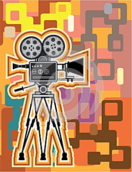 Abstract Background Movie Projector Film camera Vector