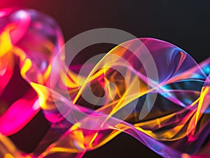 abstract background with multicolored waves. 3d rendering. Generative AI