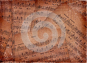 Abstract background with the music notes