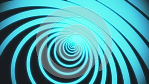 Abstract background with neon circles tunnel. 3d rendering animation of circles tunnel consisting of colorful blue neon