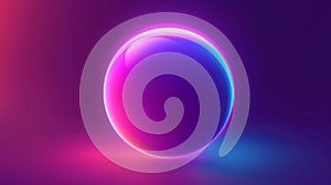 Abstract background with neon glowing sphere.