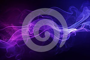 Abstract background of neon purple pink smoke flying on dark background