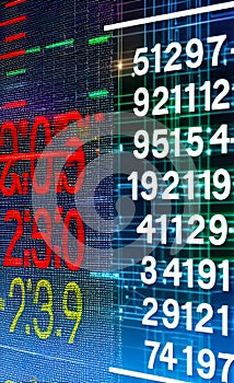 Abstract background with numbers and program code on screen, semantic web
