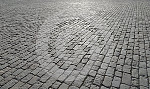 Abstract background of old cobblestone pavement