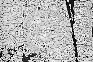 Abstract background, old cracked plaster wall, black and white