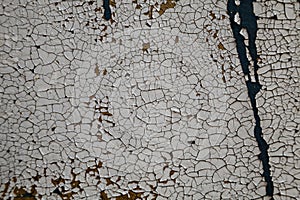 Abstract background, old cracked plaster wall, blue texture, pai