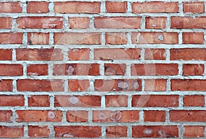 Abstract background of an old weathered red brick wall