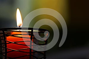 Abstract background one soft candle light burning