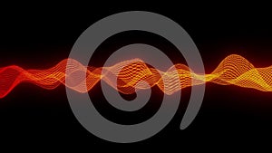 Abstract background orange Audio wave heart beat 3d rendering