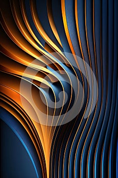 Abstract background with orange and blue wavy lines. Vector illustration