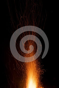 Abstract background of orange sparks