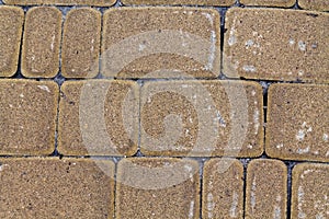 Abstract background of orange tile brick wall. Texture surface of stone wall.