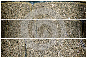 Abstract background of orange tile brick wall. Texture surface of stone wall