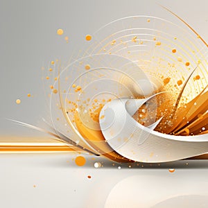 abstract background with orange and white swirls