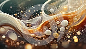 Abstract background of organic shapes, fluids, bubbles, swirls