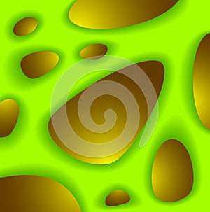 Abstract background from organic structure in light green gold