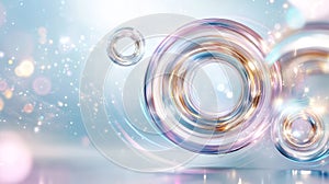 Abstract background with overlapping circles and bubbles, creating depth movement