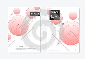 Abstract background with overlapping circles and lines and dots. Dynamic motion design. Modern simple structure