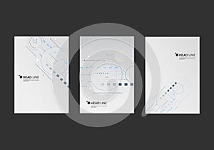 Abstract background with overlapping circles and lines and dots. Dynamic motion design. Modern simple structure