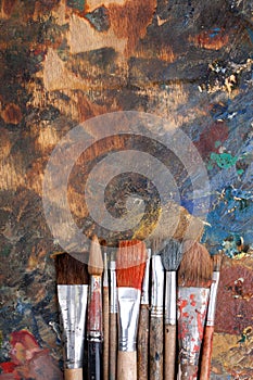 Abstract background with paint brushes