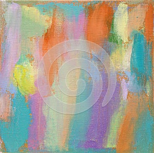 Abstract background painted with bright light oil paints on canvas