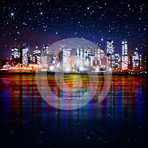 Abstract background with panorama of vancouver
