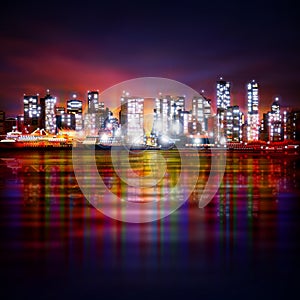 Abstract background with panorama of vancouver