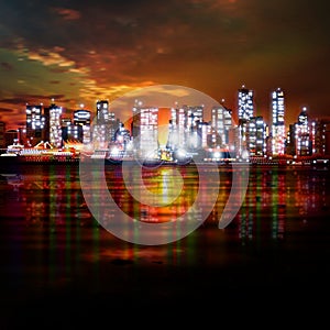 Abstract background with panorama of vancouver