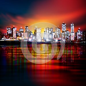 Abstract background with panorama of vancouver