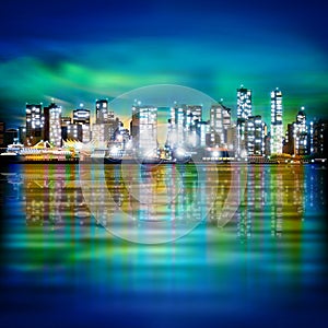 Abstract background with panorama of vancouver