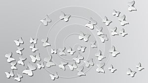 Abstract background with paper butterfly in the wave form