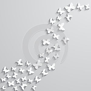 Abstract background with paper butterfly in the wave form.