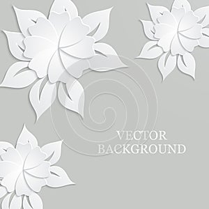 Abstract background with paper flowers.