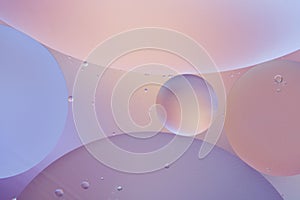 Abstract background with pastel colors with oil circles water surface.