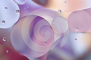 Abstract background with pastel colors with oil circles water surface.